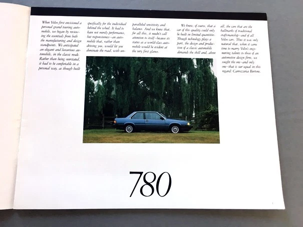 1987 Volvo 780 Bertone Coupe 16-page Original Car Sales Brochure Catalog Foto 2 de 4