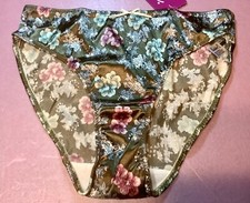 Women Panties bikinis ILUSION Size S.shiny satin silky soft w/Decoration Mexico