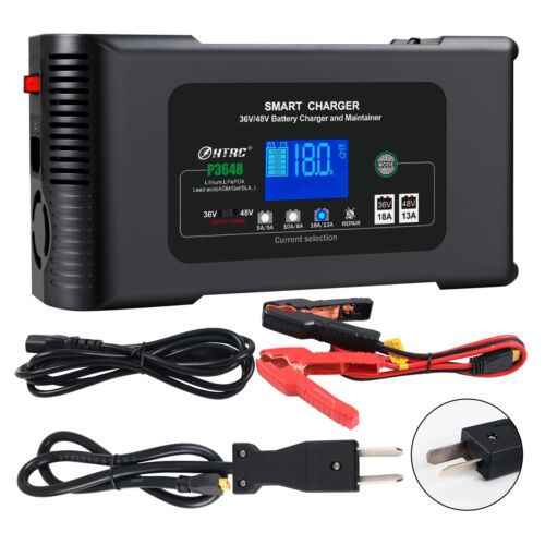Smart Golf Cart Battery Charger Crowfoot Plug 2 Prong 36V 48Volt Trickle Charge