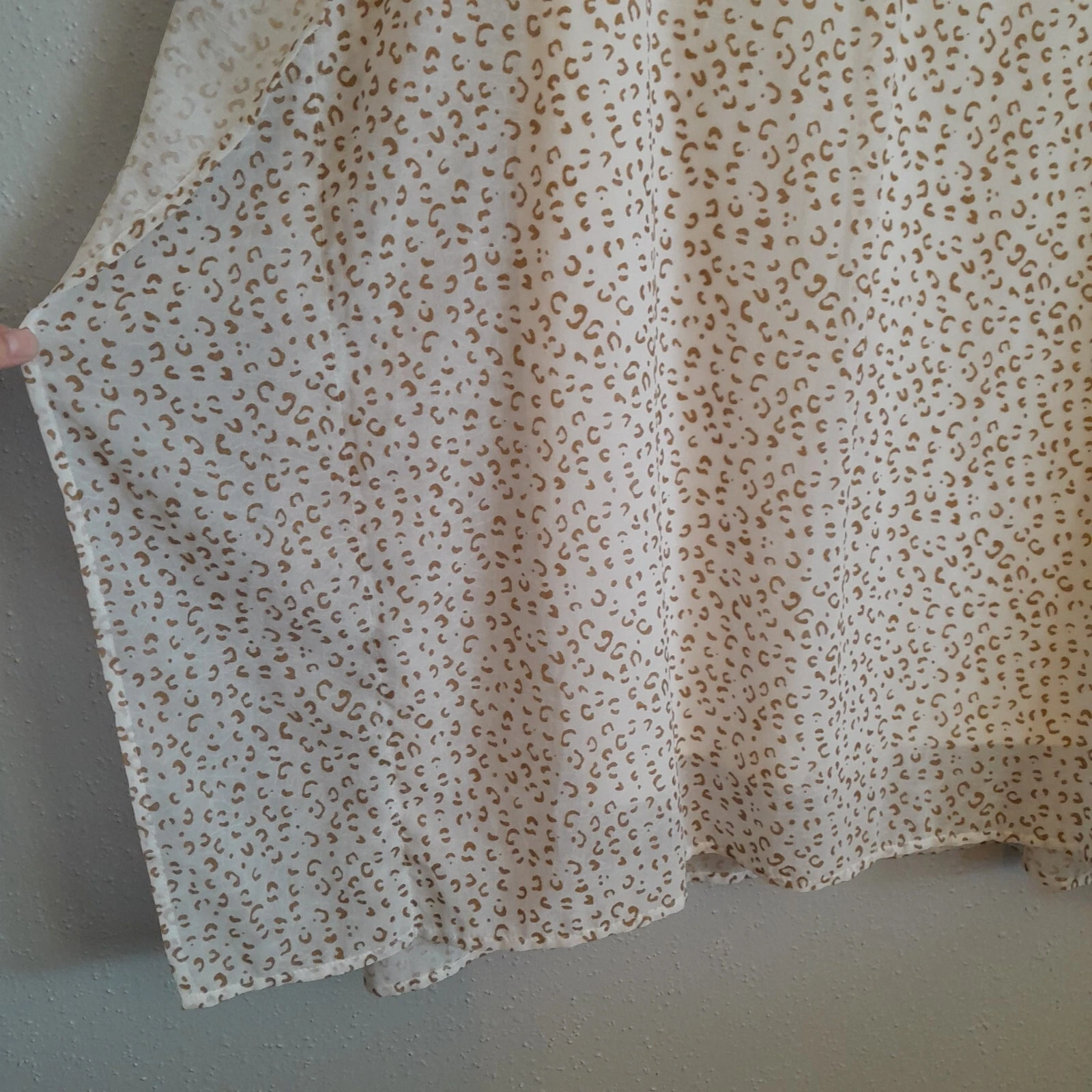 OFF WHITE Abito Entro Top Off bianco testurizzato leopardato stampa goffrata manica kimono taglia S