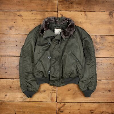 Vintage Alpha Industries Military Jacket L 80s Bomber Parka N-2B