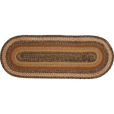 36" Braided Country Kitchen Table Runner Cream Brown Black Oval Kettle Grove