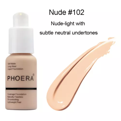 PHOERA® Soft Matte Full Coverage Liquid Foundation Concealer Longlasting Makeup - Bild 14 von 26