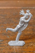 Vintage Indian Warrior w/ Tomahawk Shield Cast Lead Toy Figure