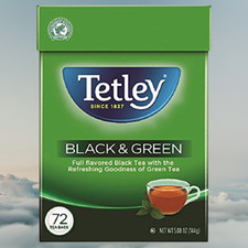 Tetley Tea Bags, Black and Green, 72 Count Packaging may vary
