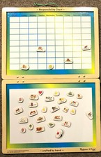 Melissa  Doug Kids' Responsibility Chores Chart Board Dry Erase 134 Tiles