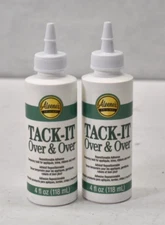 Lot of 2 Aleene's Tack It Over & OVer Liquid Glue 4oz Bottles Repositionable