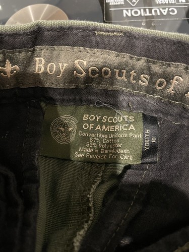 Boy Scouts Of America Convertible Pants Green Shorts Pants Poly Cotton Youth 10 - Picture 6 of 6