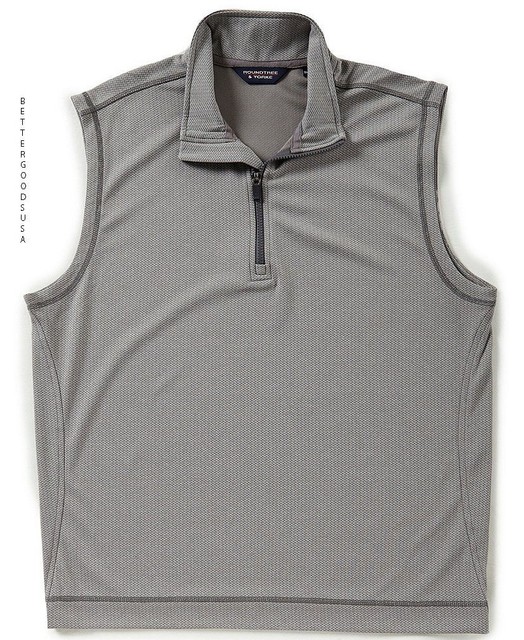 ROUNDTREE & YORKE men's Quarter Zip Pullover SWEATER VEST Mock Neck