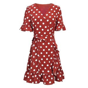 red polka dot tea dress