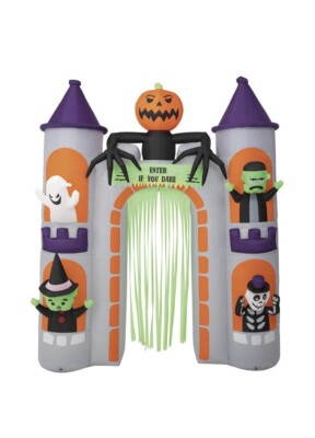 10' Spooky Tower Arch w/ Halloween Character Inflatable Porch Yard Holiday Decor