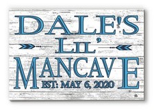 Little Man Cave Sign PERSONALIZED Wall Art for Boys Room or Nursery