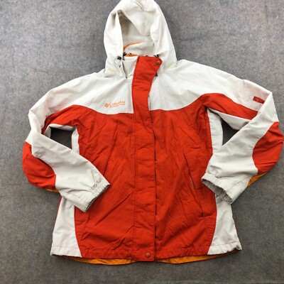 Columbia Jacket Womens Large Orange Ski Snow Lightweight Wind Rain Core 