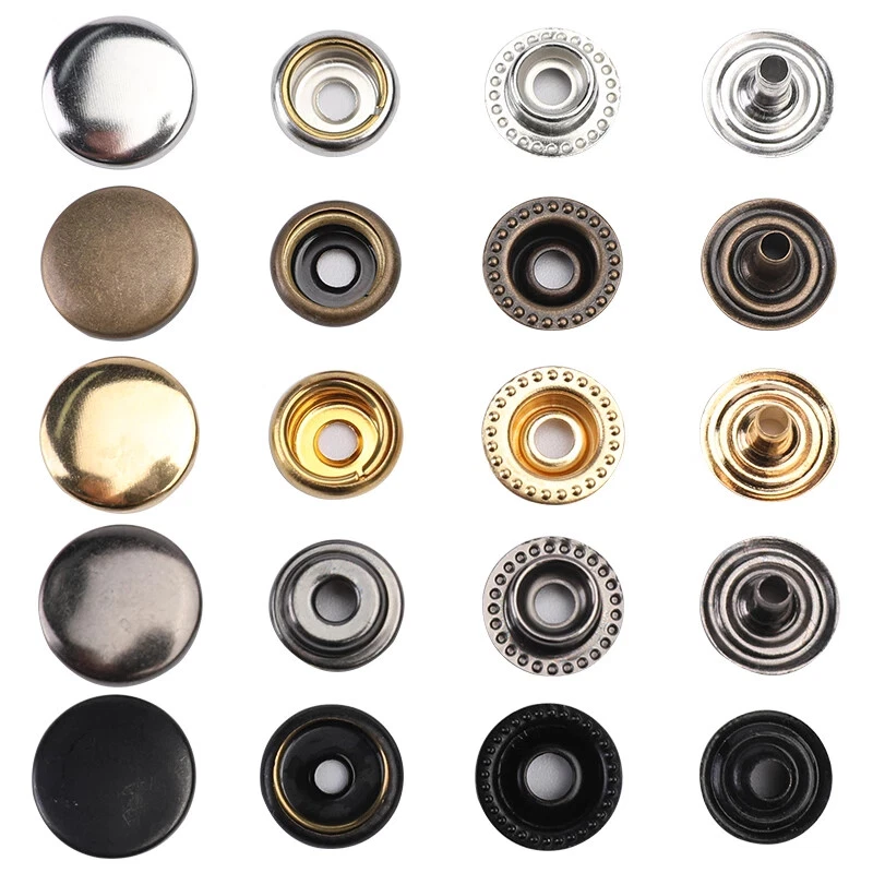 Metal Button Snaps Press Studs  Metal Snaps Buttons Fastener - 50