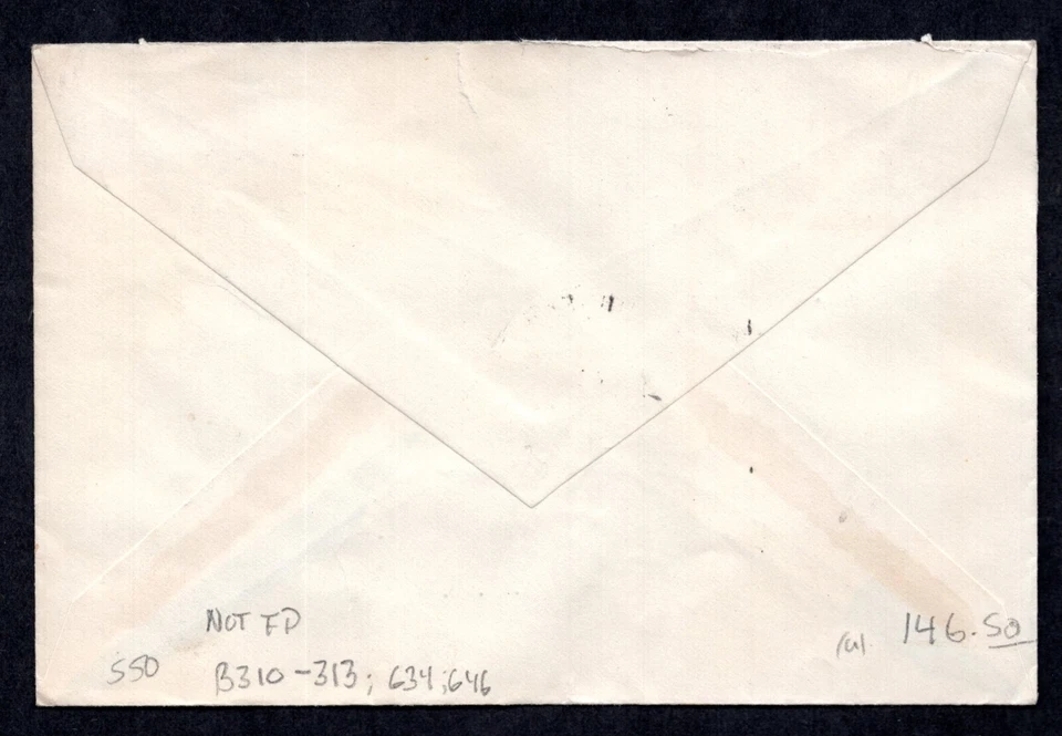 GERMANY TO US 1951 AIR MAIL FRANKED SCOTT #B310–B313 FROM NÜRNBERG TO MT. VERNON - Image 2 of 2