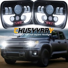 for Toyota Pickup Truck Brightest 5X7"7x6inch Rectangle LED Headlight Hi Lo DRL