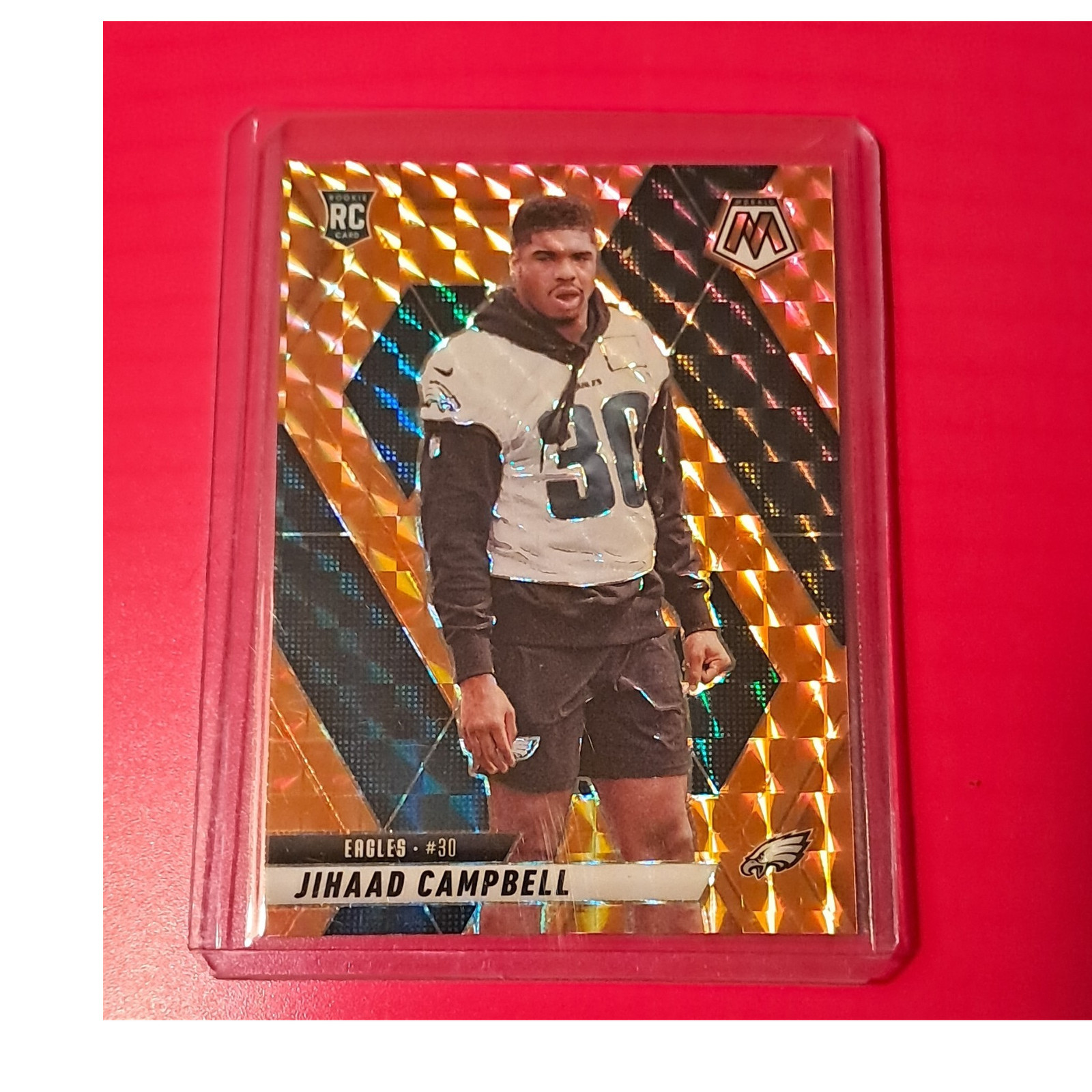 Panini 2025 Mosaic Orange Mosaic Prizm #341 Jihaad Campbell Eagles Rookie /199