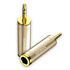 XANHAM 1/4 Inch 6.35mm Female to 1/8 3.5mm Male TRS Stereo Audio Gold