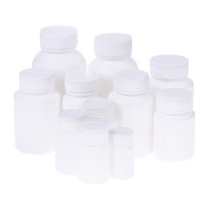 15-180ML Plastic Bottle White Medicine Bottle With Screw Lid Food Grade PE