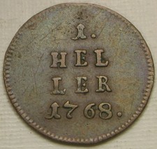 AUSTRIA 1 Heller 1768 - Copper - Maria Theresia - XF- - 734 *