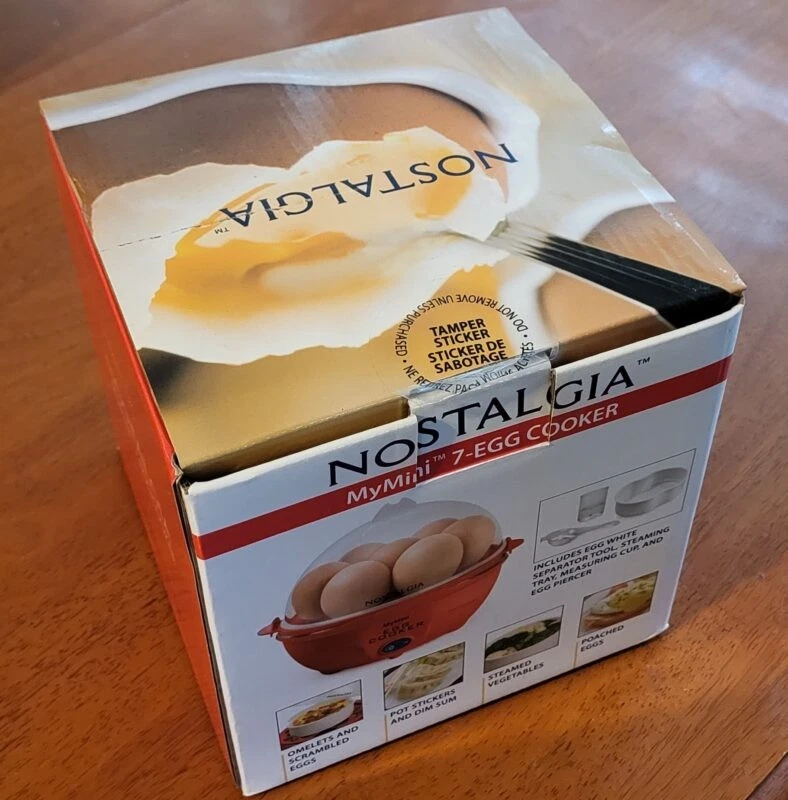 Nostalgia MyMini 7-Egg Cooker w/ Box and Instructions Never Used c2009 mec7rd