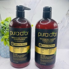 2 Pura d'or Advanced Therapy Conditioner Reduces Hair Thinning 24oz - New