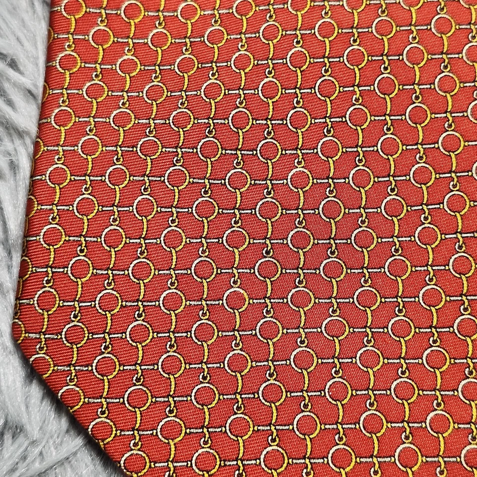 Gravata social Firenze masculina luxo seda padrão geométrico feita na Itália 60 polegadas - Imagem 3 de 4