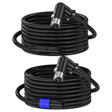 XLR Right-Angle Male to Straight Female Microphone Extension Cable, 90-Degree...