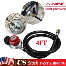 4 FT Hose High Pressure Propane Gas Regulator LPG BBQ Grill Tank Adjustable USA