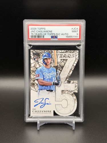 Jac Caglianone #75YA-JCA 2026 Topps 75 Years Of Topps Die-Cut Autograph card