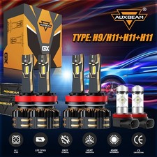 Auxbeam Canbus Led Headlight Highlowfog Bulbs White For Cadillac Cts 2003-2016