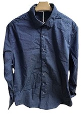 Robert Graham Men's XL Classic Fit Paisley Flip Cuff Shirt Blue  White Polka