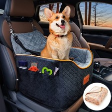 Memory Foam Booster Dog Car Seat with Washable Removable Cover, Elevated Pet ...