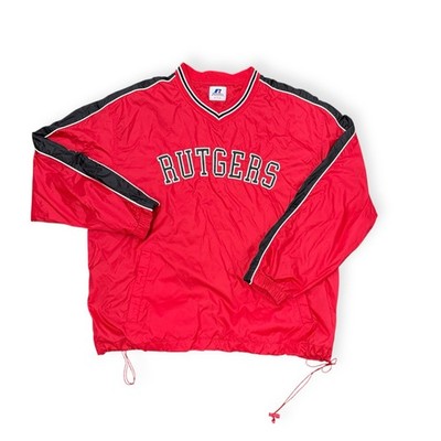 Vintage 90s Rutgers Russell Athletic Pull Over Windbreaker Jacket Sz L Mens
