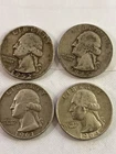 Lot Of (4)  - 90% Silver Washington Quarters  -$1 FV - Pre 1964