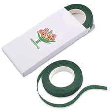 2 Rolls Dark Green Floral Tape – 1/2"x30 Yards for Bouquets & Flower Crafts 