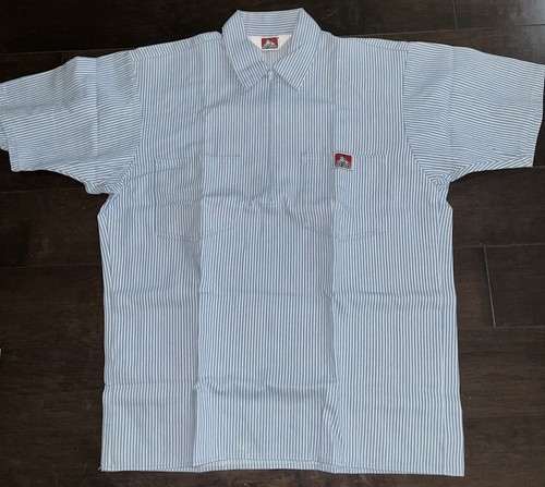 ben davis half zip shirt Light Blue Stripe Medium