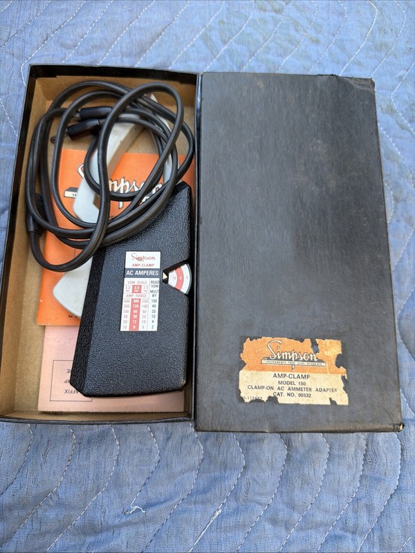 Simpson Amp-Clamp Model 150 Clamp-On AC Ammeter Adapter 2-500A Current Clamp