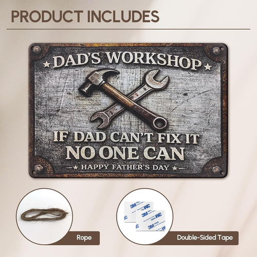 Funny Father‘S Day Gifts – 8X12'' Personalized Vintage Metal Sign, Best Gift Ide - Picture 2 of 12