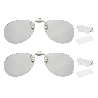 2er-Set polarisierte 3D-Clip-On-Brillen für Image MAXimum Movie