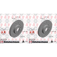 2X Zimmermann Bremsscheiben 332Mm Gelocht InnenbelÜFtet Vorne Passend FüR Bmw