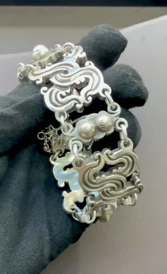 Vintage Taxco Mexico 980 Silver Bracelet 8