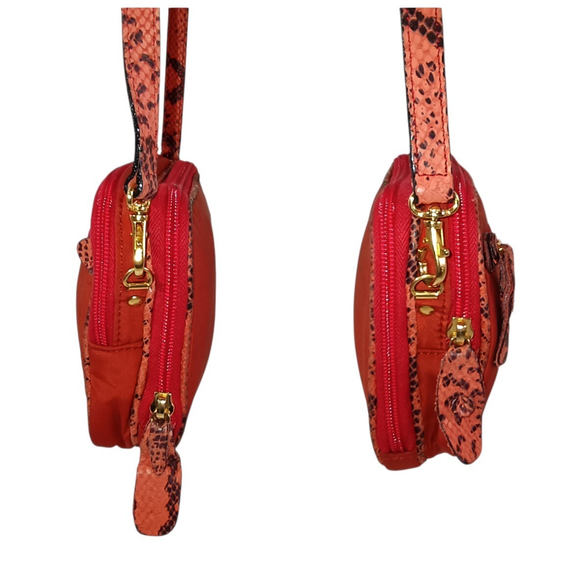 BALLY Shoulder Bag Sacoche Python Snake Pattern R… - image 7
