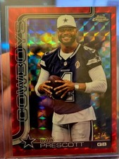 2025 Topps Chrome SP RED Geometric Refractor Dak Prescott Dallas Cowboys #d 2/5