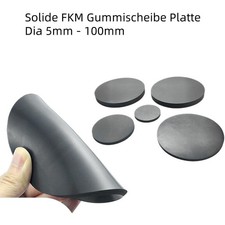 Gummischeibe Platte Rund Dichtung Schwarz Gummimatte Dia 5mm - 100mm Solide FKM