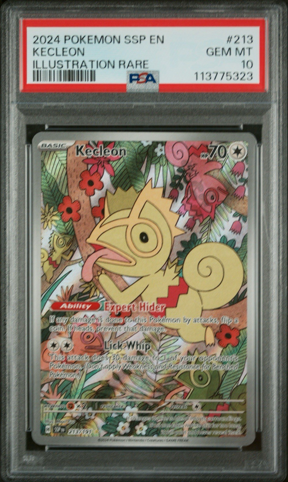 2024 POKEMON SSP EN-SURGING SPARKS ILLUSTRATION RARE #213 KECLEON PSA 10
