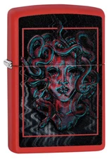 Zippo Medusa Design Red Matte Windproof Pocket Lighter, 233-081186