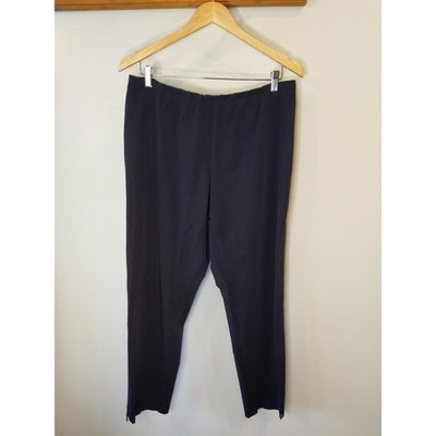 Basler German Designer Black Wide Leg Cropped Pants Elastic Waist Size L