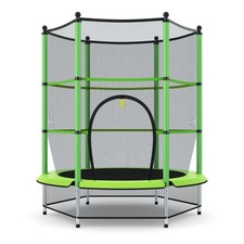 55" Kids Mini Jumping Round Trampoline Exercise W/ Safety Pad Enclosure Combo