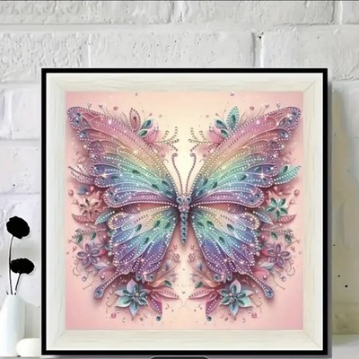 Diamond painting Bild Schöner Schmetterling   Farbenfroh Bunt 30x30cm Vollbild